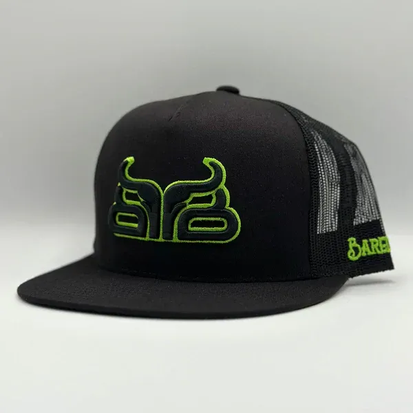 Baredown Brand Cactus Flat Cap-Black