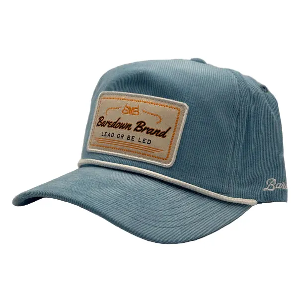 Baredown Brand Branded Corduroy Curved Bill Ball Cap - Light Blue