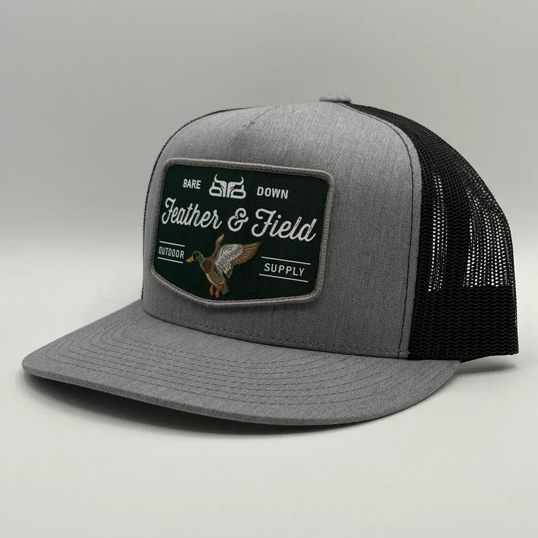 Baredown Brand Flat Feather &amp; Field- Heather Grey/ Black