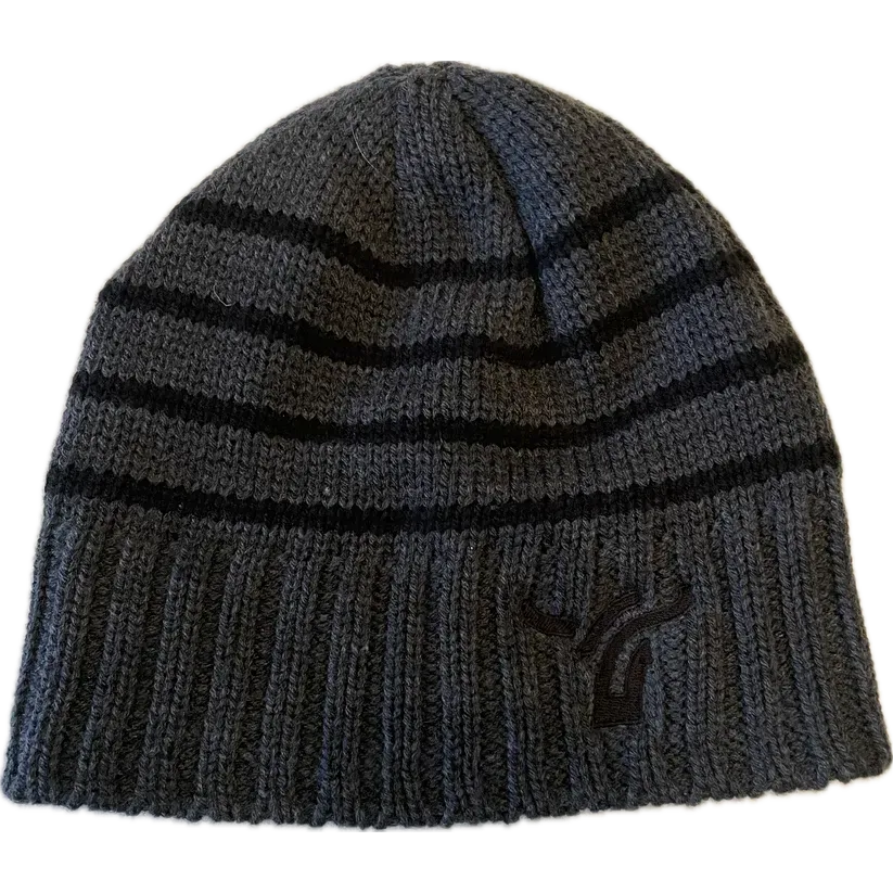 B8 Ranch Apparel Board Toque with Micro Fleece &amp; Black Stripes - Grey