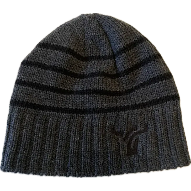 B8 Ranch Apparel Board Toque with Micro Fleece &amp; Black Stripes - Grey
