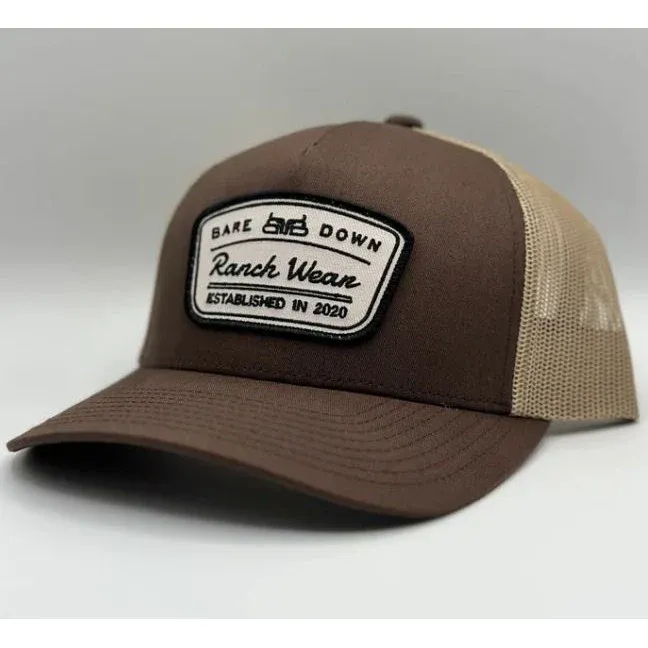 Baredown Brand Curved Rancher Cap- Brown/Khaki