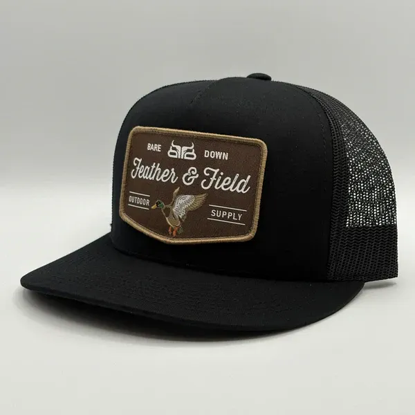 Baredown Brand Flat Feather &amp; Field- Black
