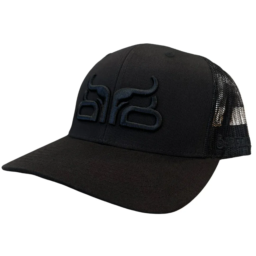 Baredown Brand Midnight Curved Ball Cap - Black/Black