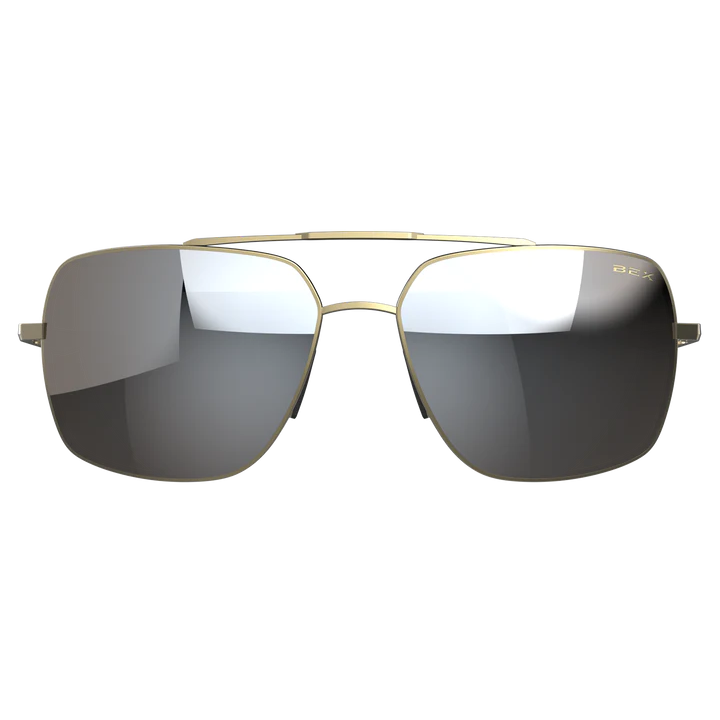 BEX Wing Sunglasses - Matte Gold/Brown (Silver Flash)