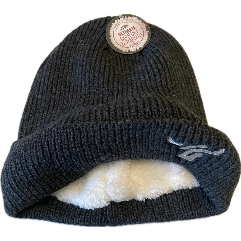 B8 Ranch Apparel Cuff Toque with Coral Fleece Lining - Dark Grey