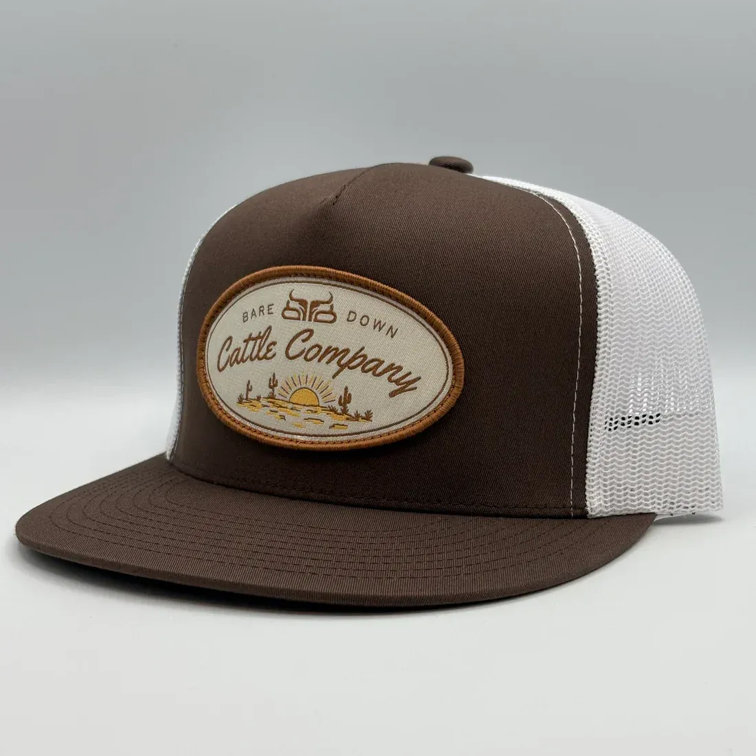 Baredown Brand Cattle Co- Brown &amp; White Flat