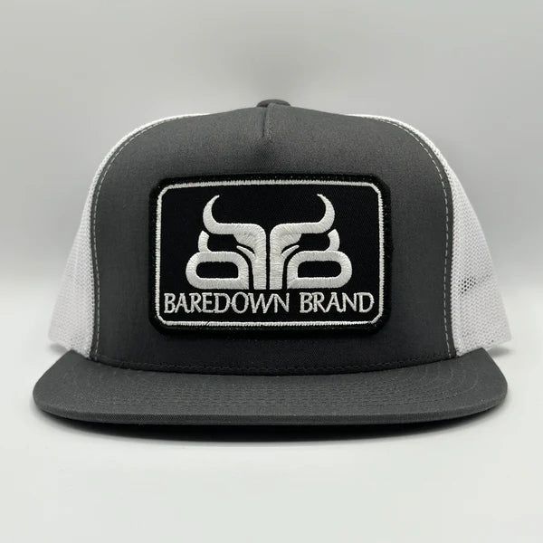Baredown Brand High Noon Flat Cap -Grey/White