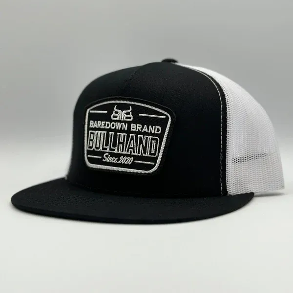 Baredown Bullhand Legacy Flat Cap - Black/White