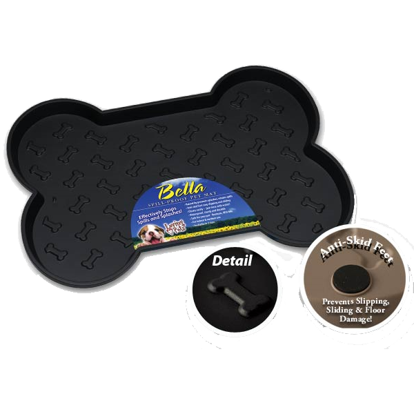 Bella Spill Proof Dog Mats Small Black