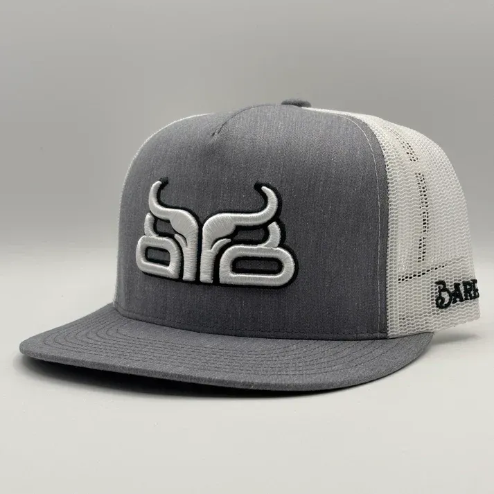 Baredown Bandit Flat Cap- Grey/White