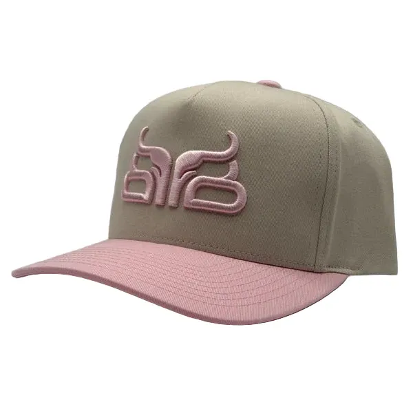 Baredown Brand Radiant A Frame Curved Bill Ball Cap - Bone/Pink