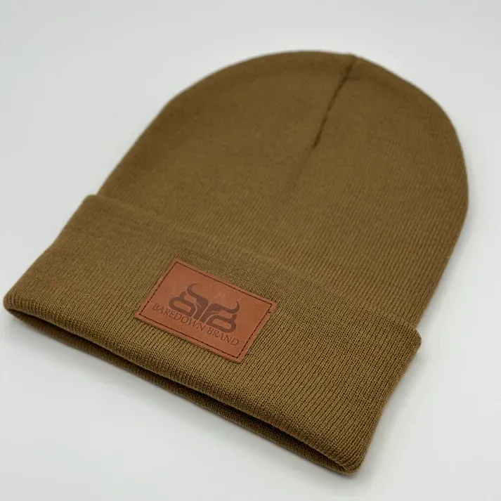 Baredown High Noon-Woodland Leather Patch Beanie