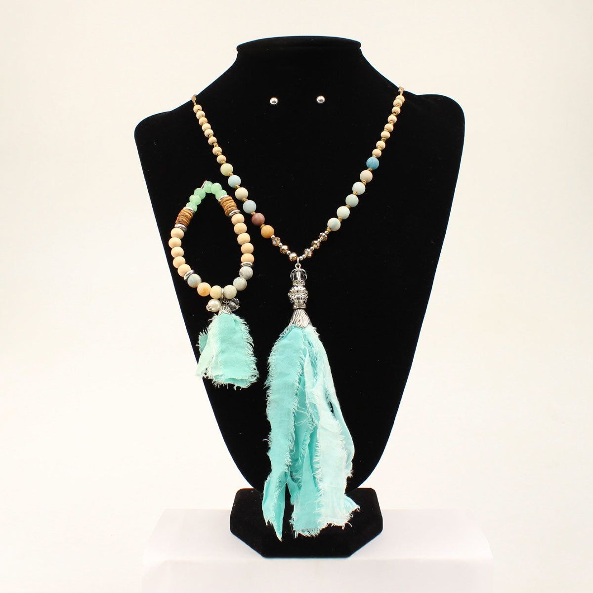 Blazin Roxx Earring &amp; Necklace Set - Beads and Tassels