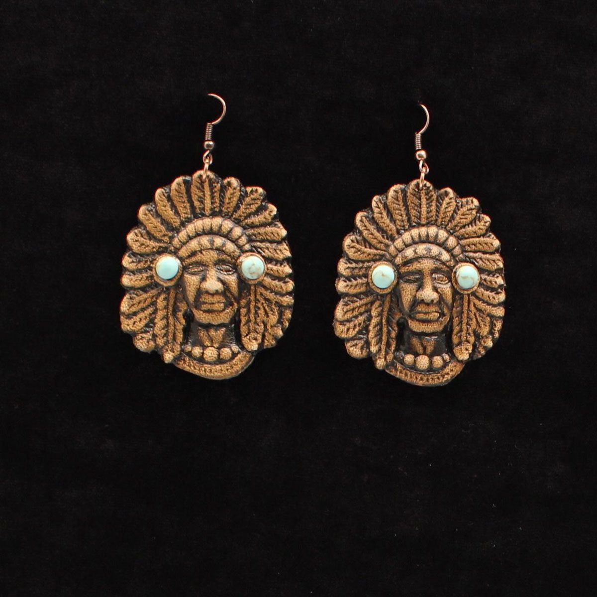 Blazin Roxx Earrings - Leather Chief Turquoise Stones