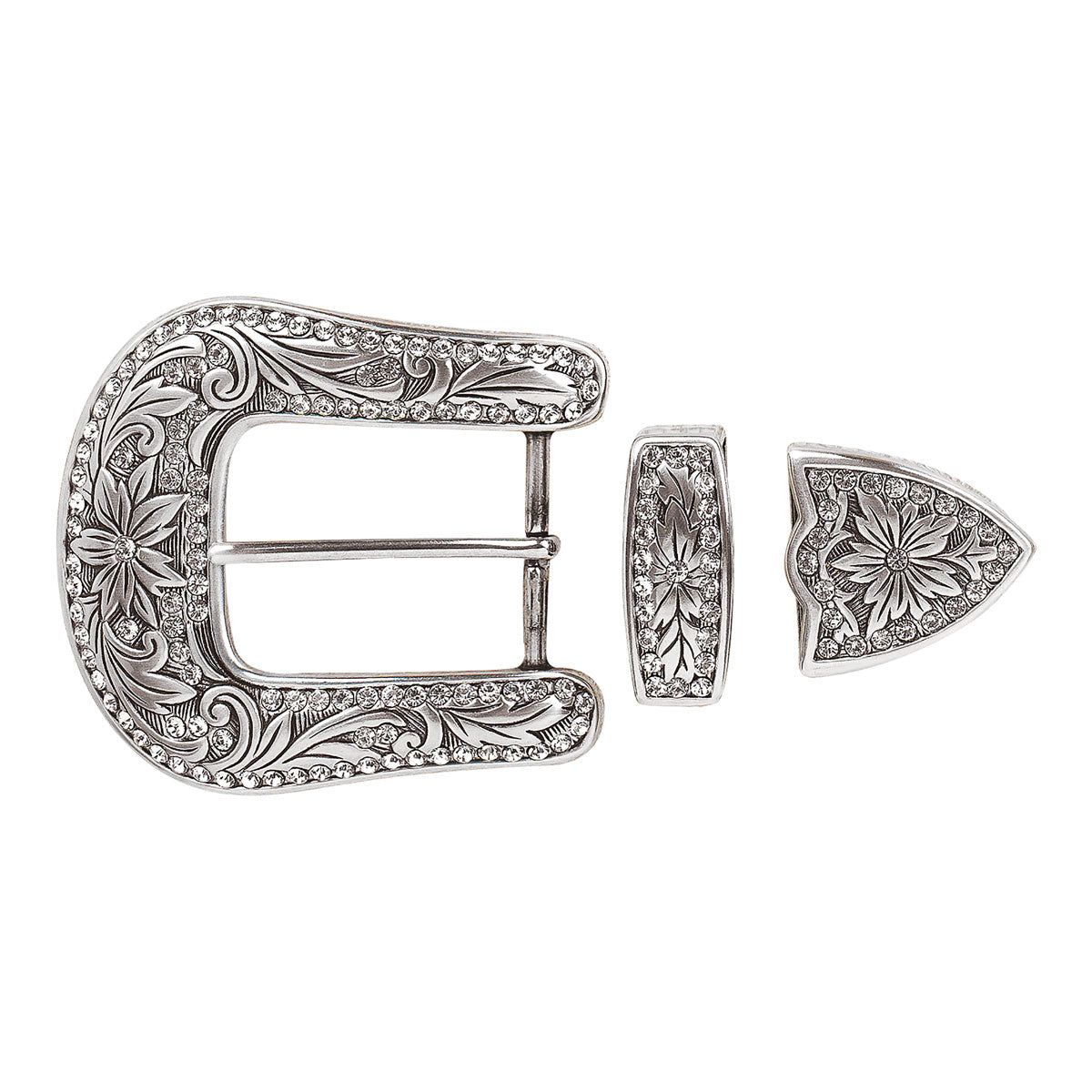 Blazin Roxx Ladies Buckle 3pc Set w/Crystal Stones