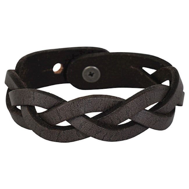 Bracelet Braided Leather Dark Brown