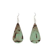 Blazin Faux Leather Croc Roxx Earrings - Turquoise/Brown