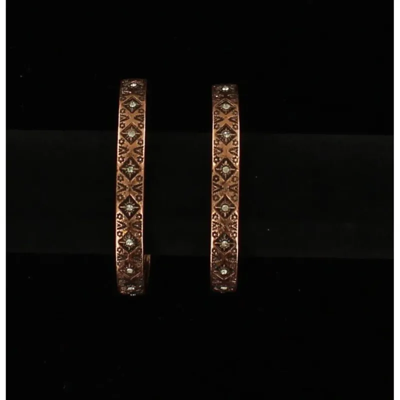 Blazin Roxx Earrings - Aztec Copper Hoops
