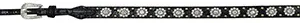 Black Gator Print w/Flowered Clear Crystals