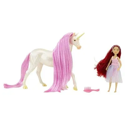 Breyer Kid's Magical Unicorn Sky and Fantasy Rider Meadow