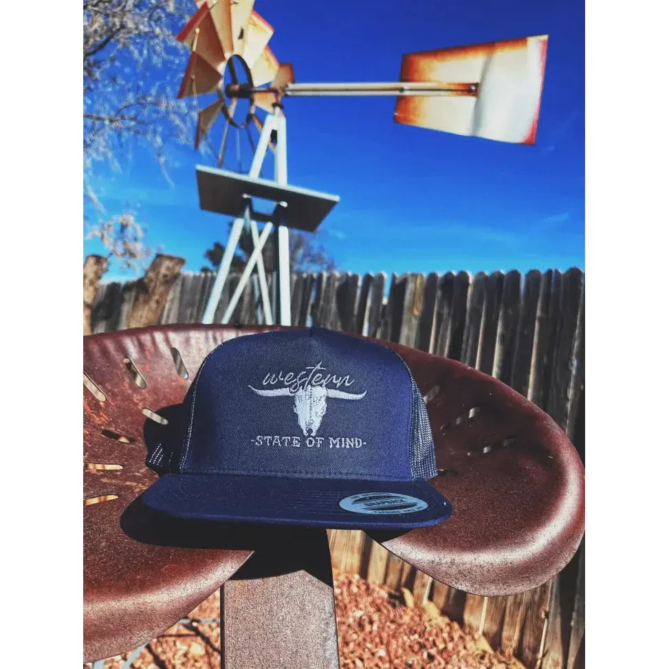 Buckin Barn Western State of Mind Ball Cap - Navy