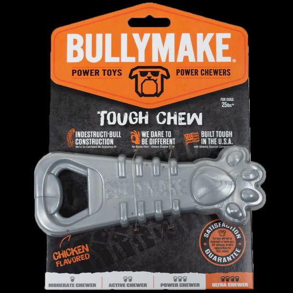 Bullymake Doy Toy Tough Chew Nylon Paw Opener Silver-Chicken Flavour