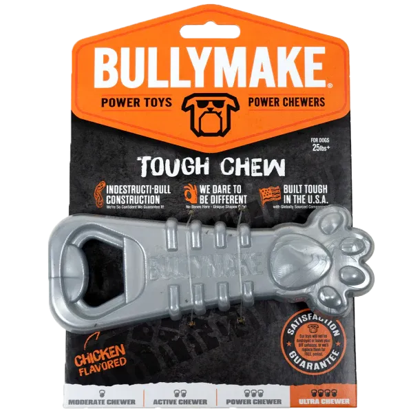 Bullymake Doy Toy Tough Chew Nylon Paw Opener Silver-Chicken Flavour