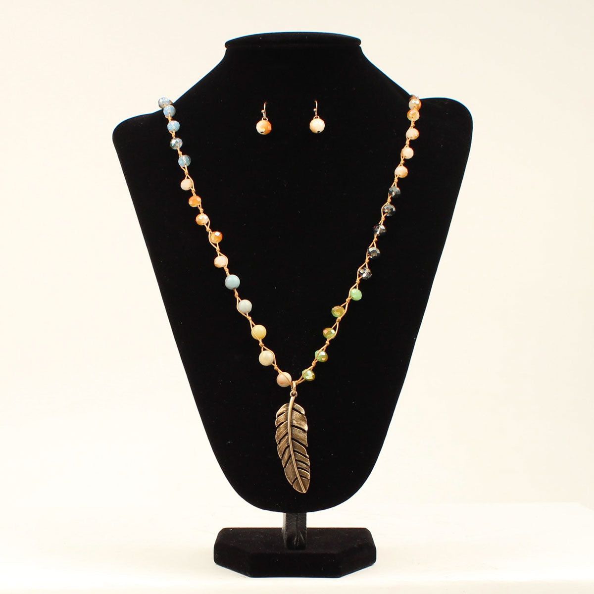 Blazin Roxx Earring &amp; Necklace Set - Multi Color Beads