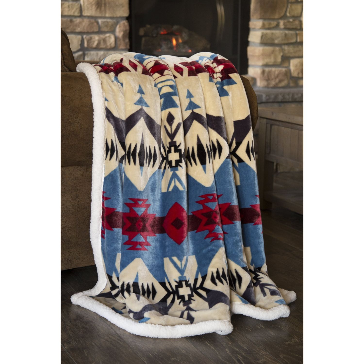 Blue River SW Plush Throw