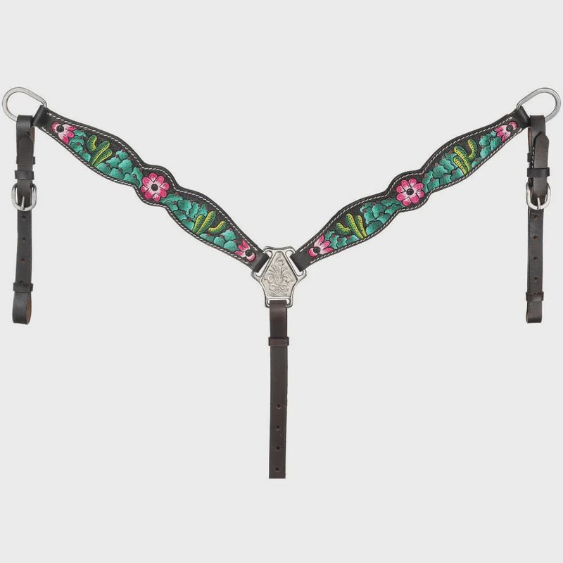 Cactus/Pink Flwr Pony Breastcollar