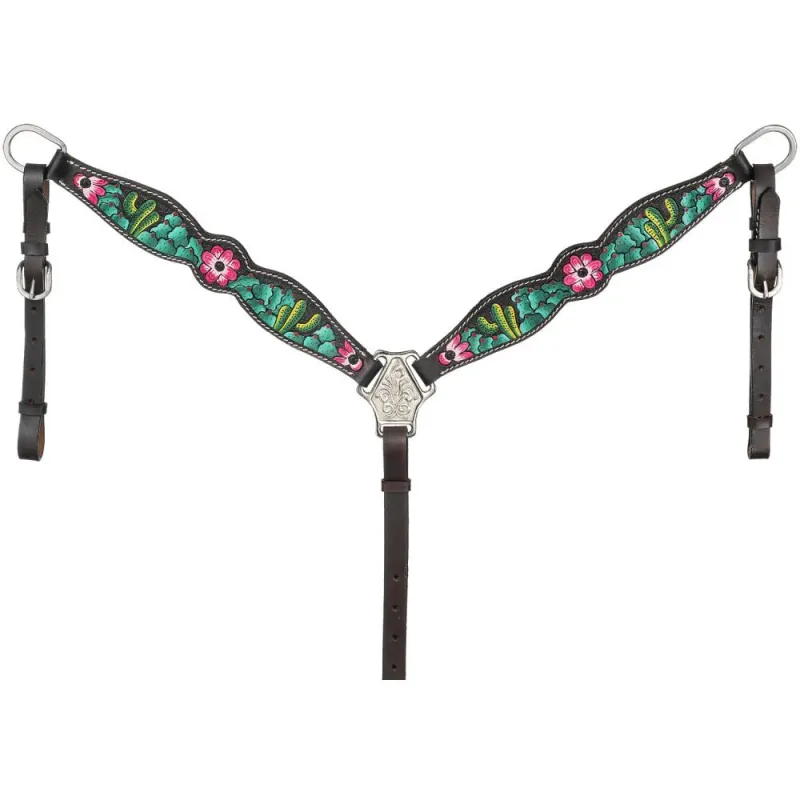 Cactus/Pink Flwr Pony Breastcollar