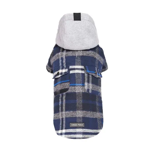 Canada Pooch The Shacket Blue Plaid Size 16