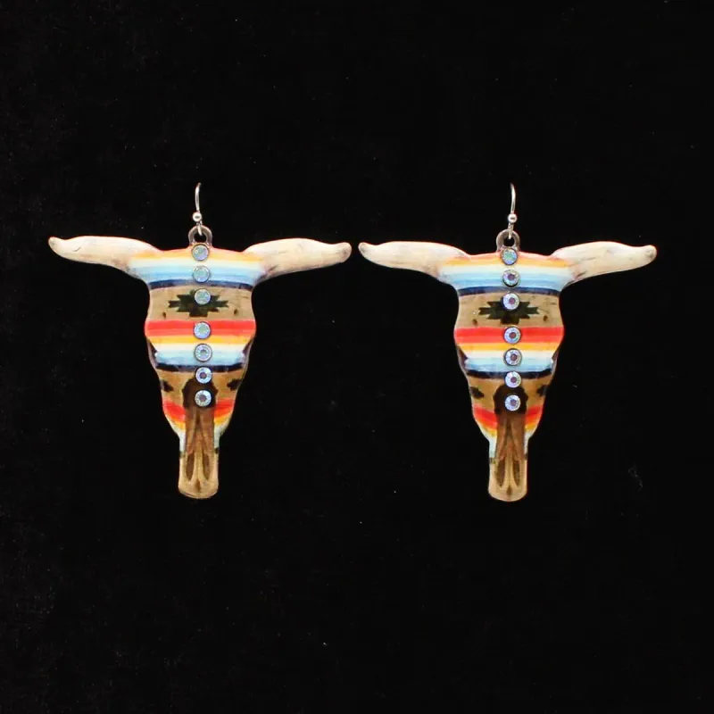 Blazin Roxx Skull Earrings - Aztec