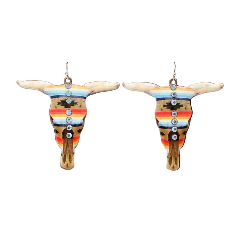 Blazin Roxx Skull Earrings - Aztec