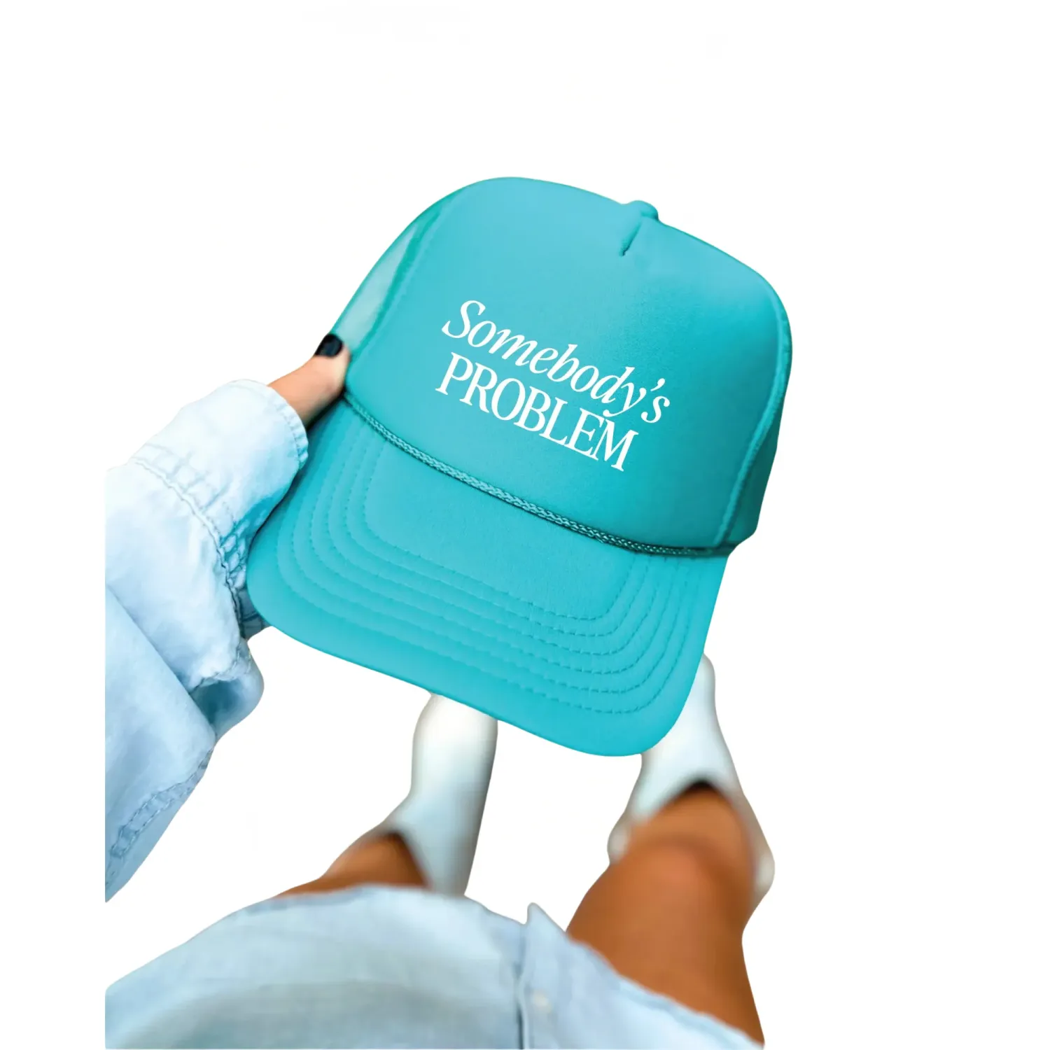 Blonde Ambition Somebody's Problem Trucker Cap - Jade