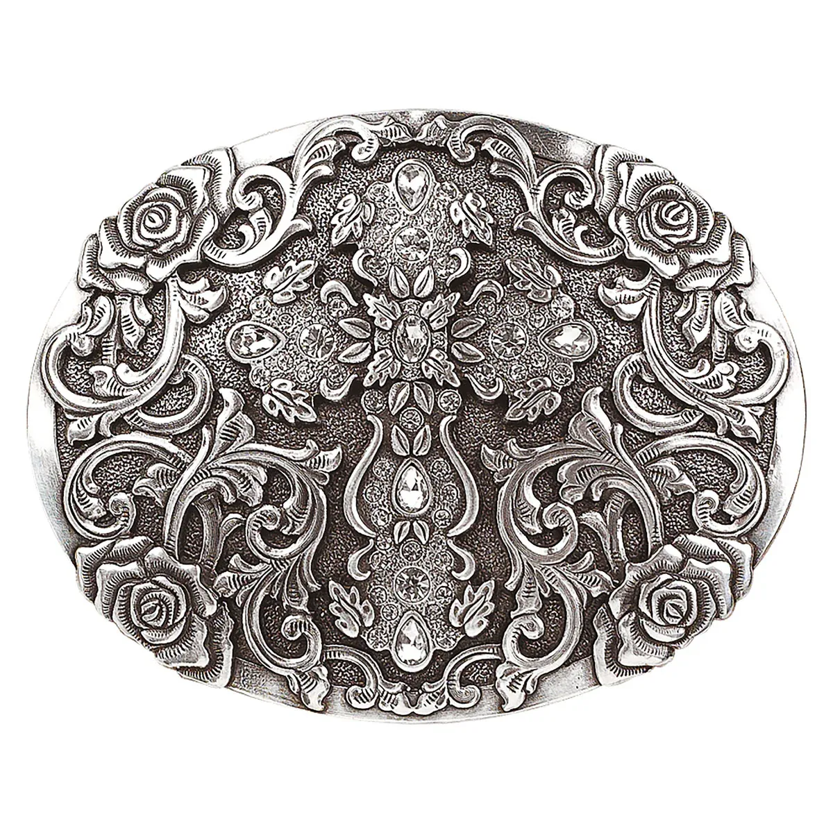 BR Oval Cross Rhinestone AS