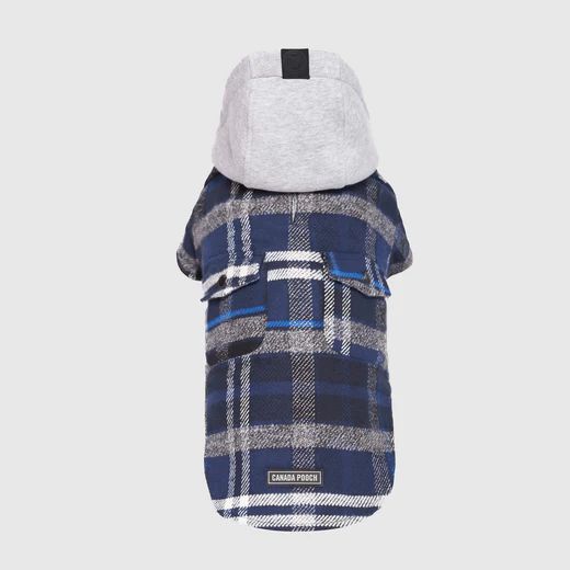 Canada Pooch The Shacket Blue Plaid Size 26