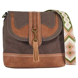 Catchfly, Crossbody Textured Brown with Tan Accents