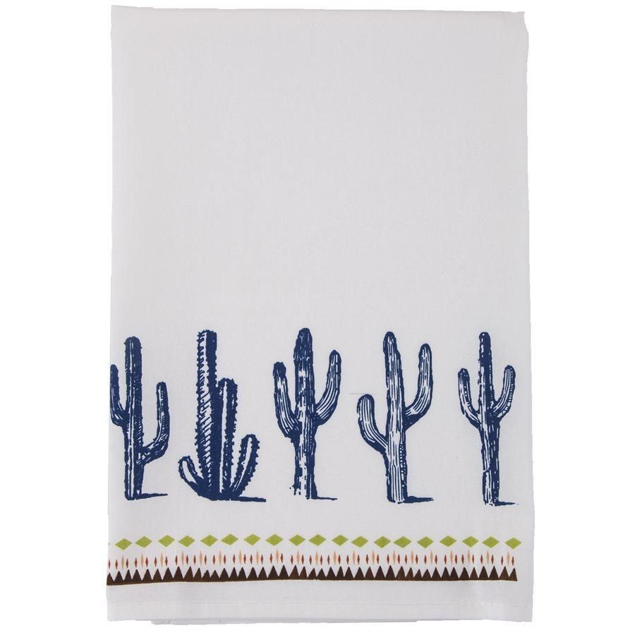 Cactus Border Printed Tea Towel 28x28