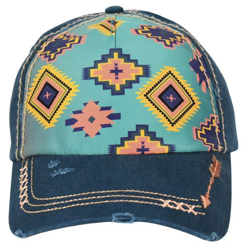 Catchfly Baseball Cap Aztec &amp; Turquoise