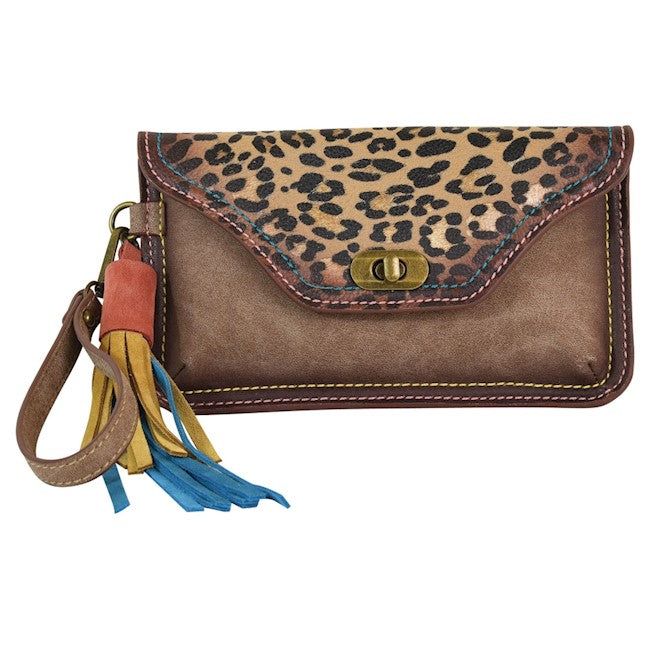 Catchfly Small Clutch Brown &amp; Leopard