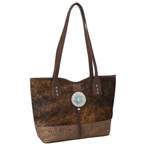 Catchfly Tote Hair on With Faux Turquoise Stone