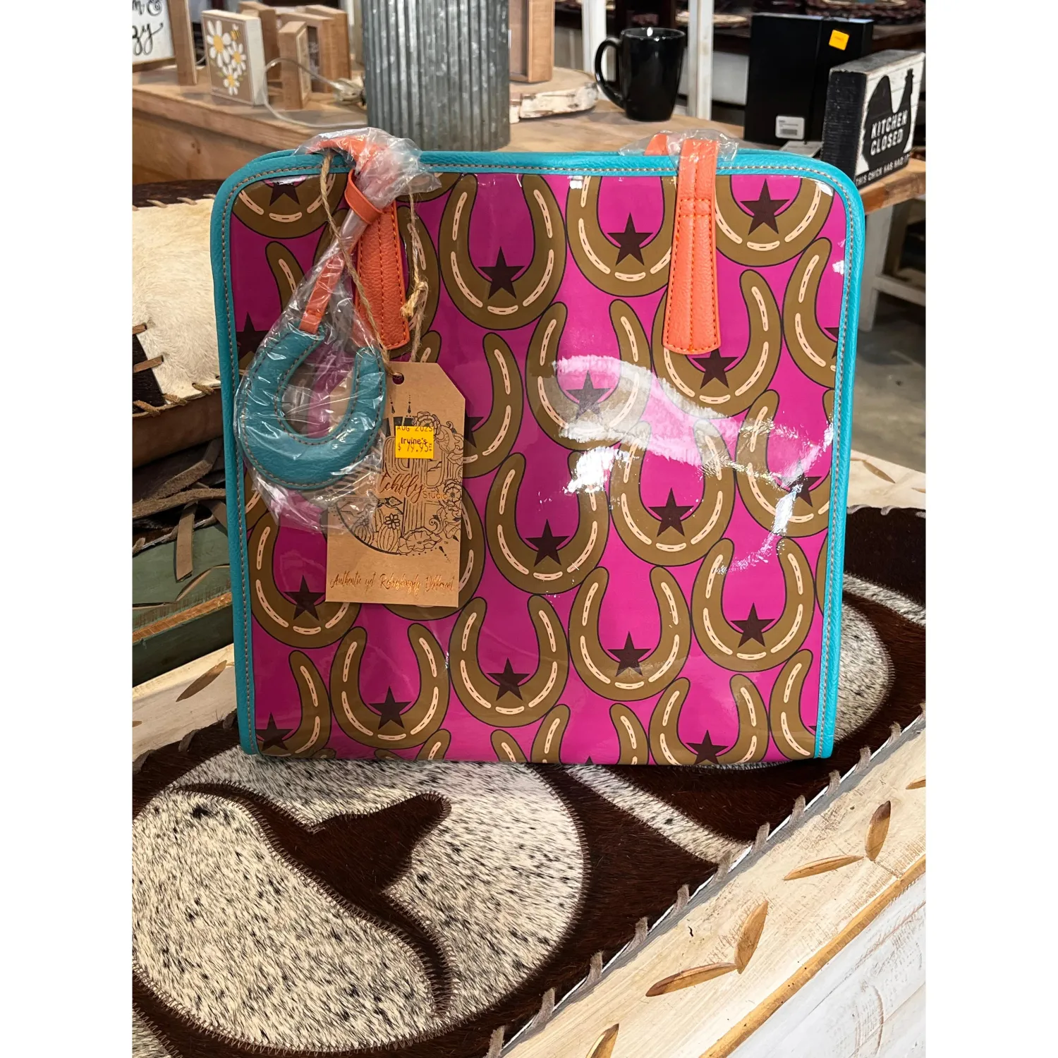 Catchfly Tote Pink Horseshoe