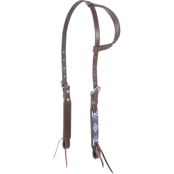 Cashel Beaded Slip Ear Headstall - Angle Fire