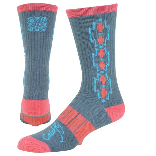 Catchfly Socks Gray/Coral