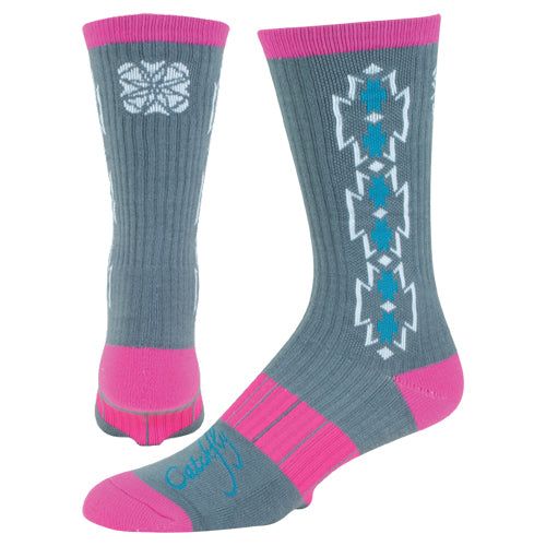 Catchfly Socks Grey/Pink