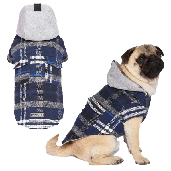 Canada Pooch The Shacket Blue Plaid Size 10