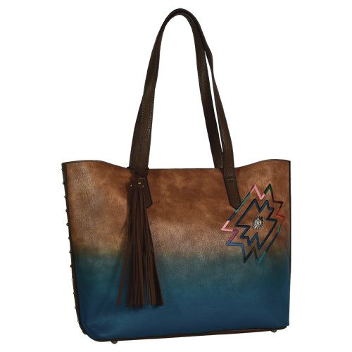 Catchfly Dana Tote Taupe &amp; Turquoise