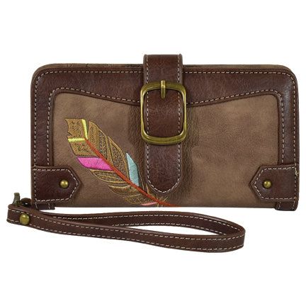 Catchfly Open Face Wallet Embroidered